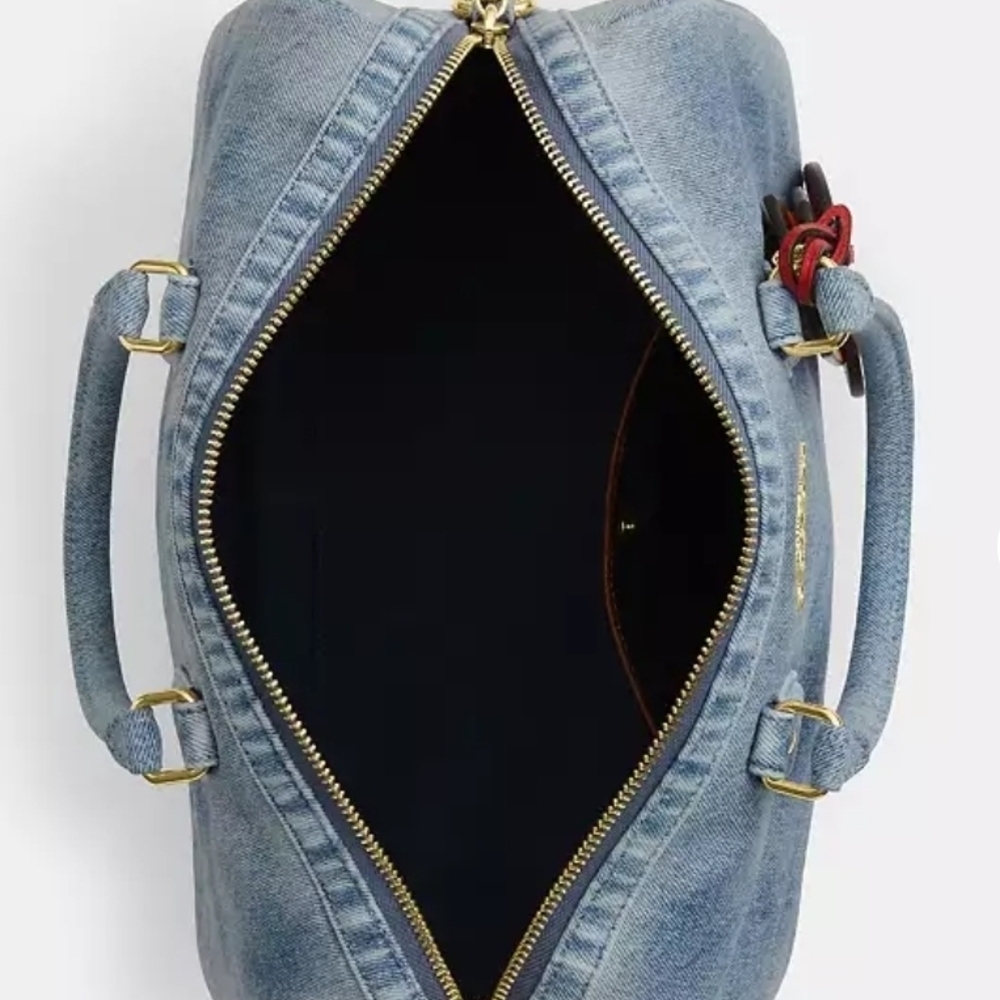FIRM💙Coach LOVED Denim LARGE ROWAN Red Heart Charm💙 NWT 1 LEFT💙 Style CDY75 - Picture 8 of 16